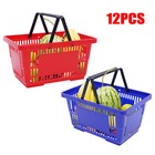 12pcs Mesh Shopping Baskets 18l With Handles Plastic Shopping Basket Portable