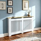 High Radiator Cover Wood Modern Radiators Shelf Thicken Vertical Slatted Cover