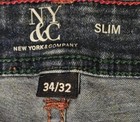 New York   Company Women   s Slim Jeans Dark Wash Blue Denim Mid-rise 5-pocket