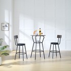Small Bar Table Set For 2  2tier Round Dining Table 2 Upholstered Backrest Stool