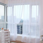 1pcs Pure Color Tulle Door Window Curtain Drape Panel Sheer Scarf Valances Us