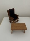 Reevesline 1972 Vintage Wooden Dollhouse Furniture Chair And Table