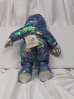 Vtg 1997 Pentium Intel Inside Bunny People Spaceman Metallic Blue Beanie Plush