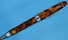 Tortoise Color Cigar Style Ballpoint Pen In Chrome Trim Premium Schmidt Ink P900
