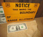 Notice --- Boundary --- Old   Vintage   Original -- Tin Sign - Us Forest Service
