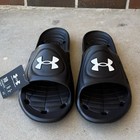 Mens Size 18 Under Armour Ua Locker Iv Sandal Slides 3023758-001 Black White New