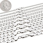 925 Sterling Silver 3-11mm Diamond Cut Curb Cuban Link Chain Necklace 22   
