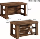 Kitchen Island With Storage  55   Farmhouse Wooden Center Bar Table For Kitchen