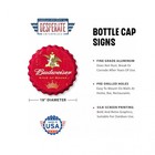 Budweiser King Of Beers 18  Red Bottle Cap Tin Sign Red