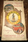 Antique Conoco Gasoline Continental Oil Co Blazed Trails In Idaho Road Map