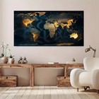 Abstract World Map Canvas Painting Canvas Wall Art Home Decor Poster Wall Mural