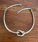 Vintage Heavy 900 Silver Egyptian Hallmarked Modernist Knot 15  Necklace