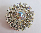 Outstanding  Czech Vintage Style Glass Rhinestone Button      Crystal W c Arora