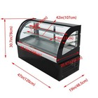 Used  Countertop Curved Glass Refrigerated Cake Display Case Rear-open Door 220v