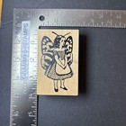 Invoke Arts Dottie Girl Butterfly Wings Altered Collage Rubber Stamp 3711-f3