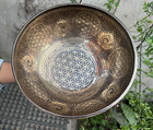 Flower Of Life Carved Tibetan Singing Bowls - Meditation Sound Healing Yoga Bowl
