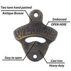 Antique Wall Bottle Opener Cast Iron Bronze Beer Opener Vintage Design