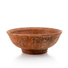 Old Korean Red Clay Earthenware Bowl Footed Pottery Vessel