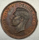 1948 Canada One Small Cent Coin Unc Condition  error  Clipped Planchet - 4652