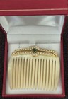 Vintage 18k Gold 10 6gr  72ct Diamond   Emerald Ladies Comb 36- 02ct Diamonds