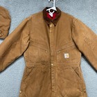 Vtg Carhartt Coveralls Mens 42r Brown Canvas Quilt Lined 996qz Union Usa 1989