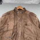 Charles Klein Leather Jacket Men s Size Large Brown Zip Up Bomber Biker Vintage