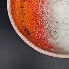 Vtg W Germany Pottery Orange Lava Pedestal 9 5  Bowl Dish Karlsruhe Glatzle 7274