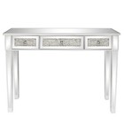 Mirror Console Table With 3 Drawers Mirrored Vanity Makeup Desk Diamond Decor