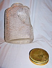 Vintage Ribbed Clear Glass Refrigerator Juice water Bottle W lid
