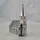 Christmas Ornament Cross Crucifix Beaded Church Silver Toned   Clear Resin