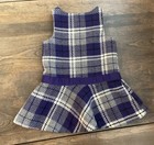 Janie And Jack Girls Wool Blend Plaid Dress Sleeveless Purple Size 6-12 Months