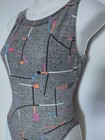 Vtg Gilda Marx 80s Gym Geometric Athletic Workout Yoga Exercise Leotard Bodysuit