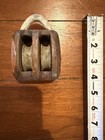 Antique Maritime Wooden Double Block Pulley Iron Hook Nautical Rigging