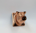 Vintage Metal Pig Head Farm Kitchen Towel Apron Holder Hanger Wall Mount