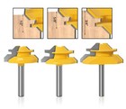 3pack 45 Degree Lock Miter Router Bit Set 1 4 shank 1 2  5 8  3 4 cutting Height