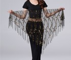 Belly Dance Hip Scarf Belt Sequin Tassel Fringe Wrap Skirt Festival Clothing