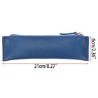 Genuine Leather Pencil Case - Zippered Pen Case Stationery Bag Zipper Pouch P   