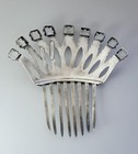 Antique Victorian Large 5  Hair Comb Sterling Silver Glass Paste