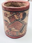 Ceremonial Polychrome Columbian Mayan Pottery Cylinder Cup Cacao Pottery Replica