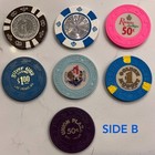 Rare Vintage Las Vegas Casino Chips Lot  Silver Slipper  Desert Inn  Riviera 50  