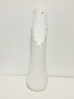 Vintage Fenton White Milk Glass Hobnail 16 1 2    Swung Vase Mid Century Modern