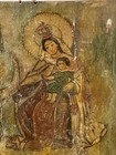 A Retablo Of The Blessed Mary With The Christ Child Surrounded By Flames
