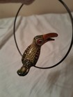 Vintage Paper Mache Mexican Parrot Toucan On Perch Ser Mel  Folk Art Signed 1979