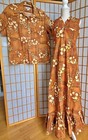 Vtg Hukilau 60s 70s Hawaiian Tiki Dress Mens Shirt Wedding Honeymoon Set His her