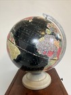 Vintage Distressed Replogle 12 Inch Starlight Globe Black Seas Metal Base Usa