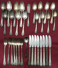 33 Pc 1933 Marquise Silverplated Mix  Spoons -grille Forks -knives   1847 Rogers