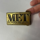 Vintage The Met Metropolitan Opera House Ticket Brass Belt Buckle