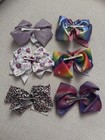 Lot Of 6 Jojo Siwa Bows Large 7    Butterfly  Rainbow Cheer  And Cupcakes