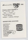 1986 Burger King Huntsville Stars Greg Cadaret M5x