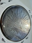 1887 Go Rr Mexico 8 Reales Silver Coin - Original Surface   Toning